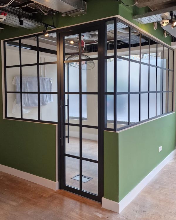 Crittall Style Glass Partitions - London - Clear Partitions
