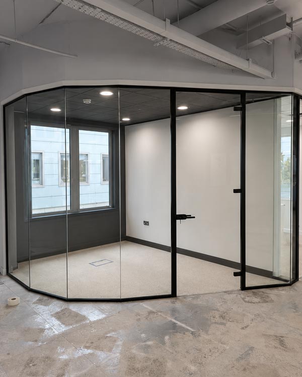 Curved Glass Partition Systems - London - Clear Partitions